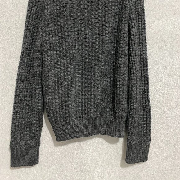 Yves Meain Charcoal Baby Alpaca Silk Sweater M Ribbed Luxury Ireland - Picture 7 of 7